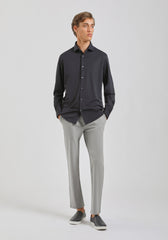 Camicia manica lunga tinta unita|Colore:Blue