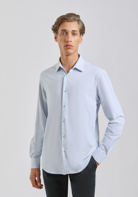 Camicia manica lunga a righe|Colore:Cielo