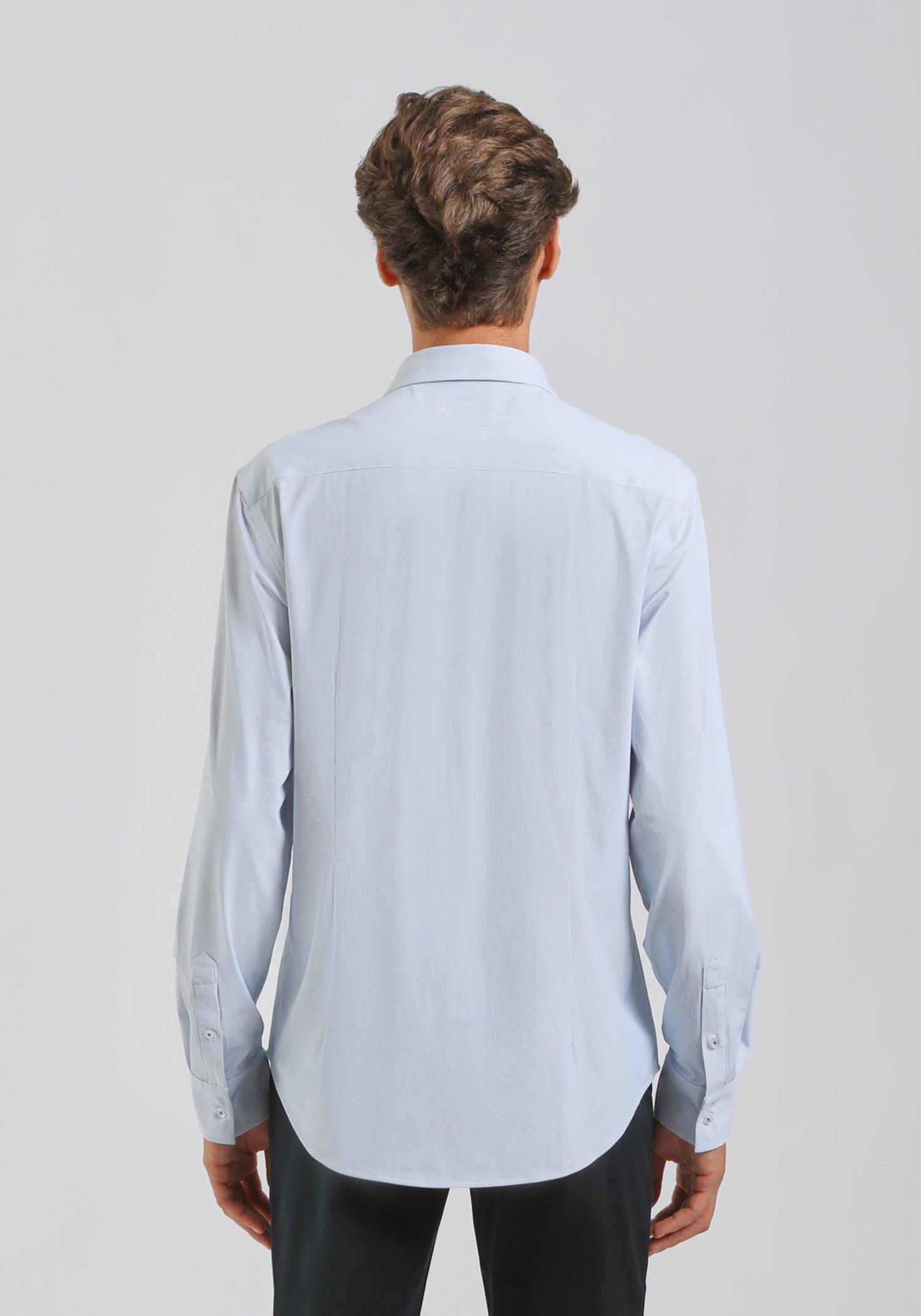 Camicia manica lunga a righe|Colore:Cielo