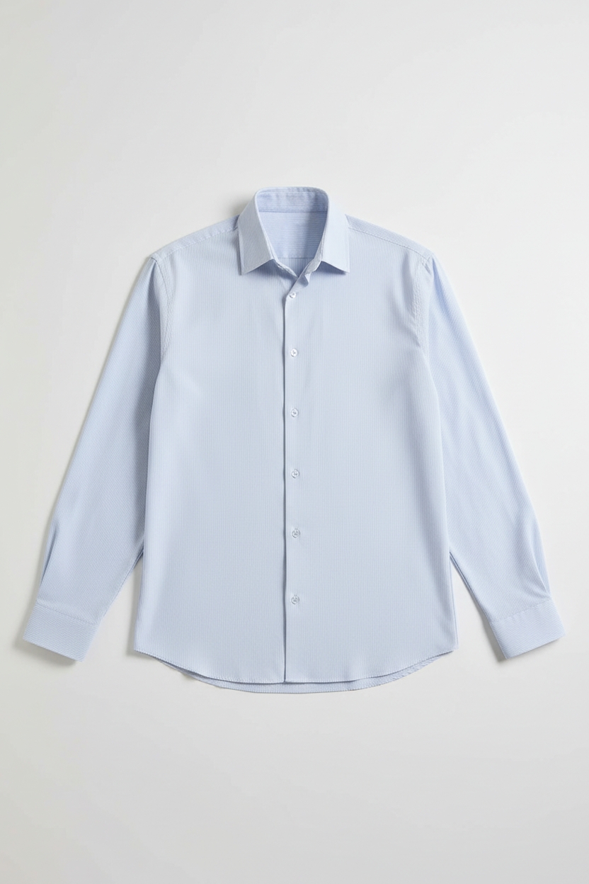 Camicia manica lunga a righe|Colore:Cielo