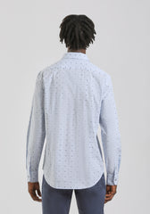 Camicia in cotone con microfantasia|Colore:Celeste