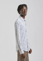 Camicia manica lunga con fantasia|Colore:Bianco
