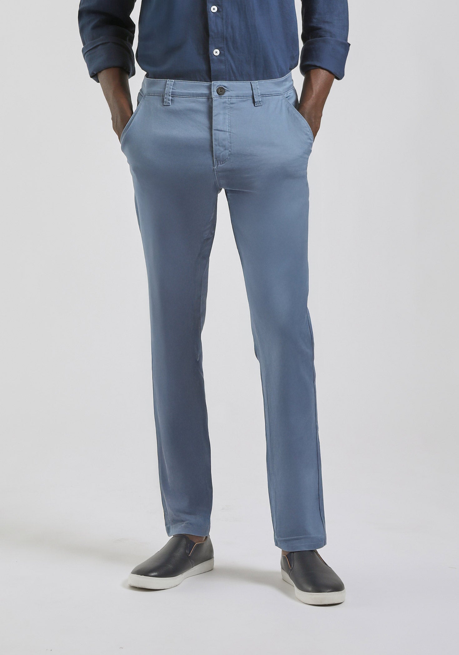 Pantaloni chino in cotone|Colore:Ciano