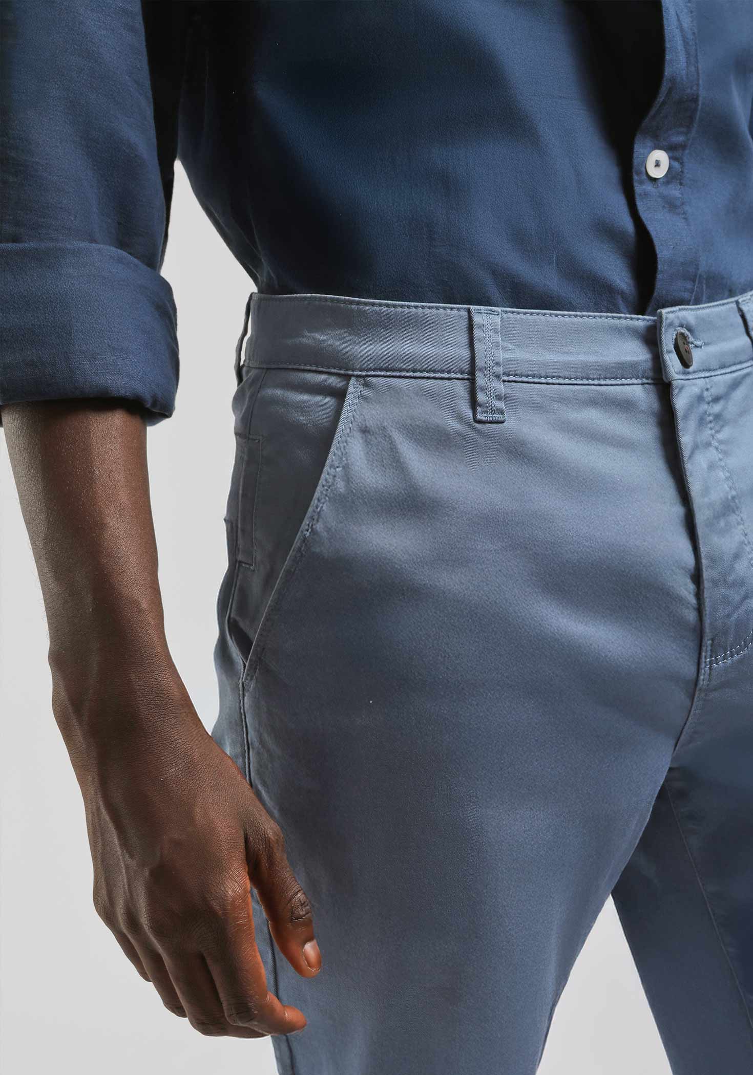 Pantaloni chino in cotone|Colore:Ciano