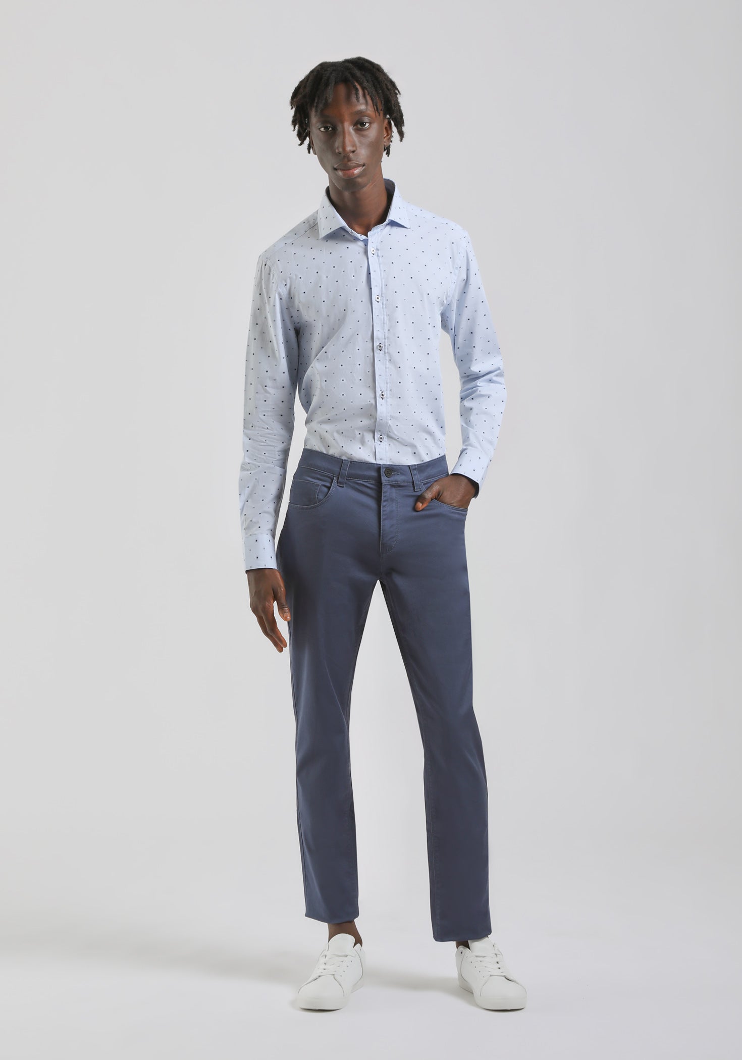 Pantaloni cinque tasche in cotone|Colore:Avion