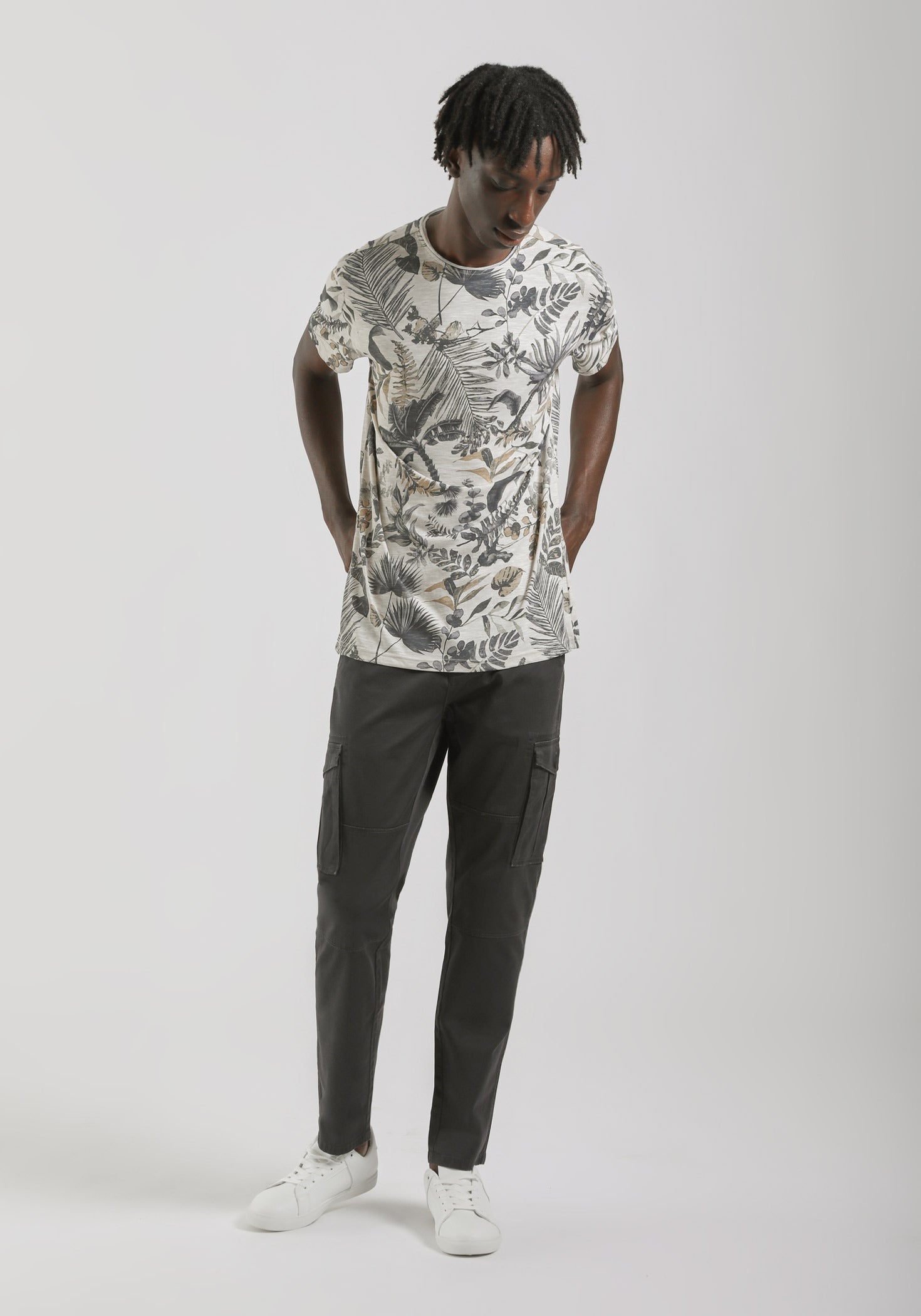 Pantaloni cargo in cotone|Colore:Grigio scuro