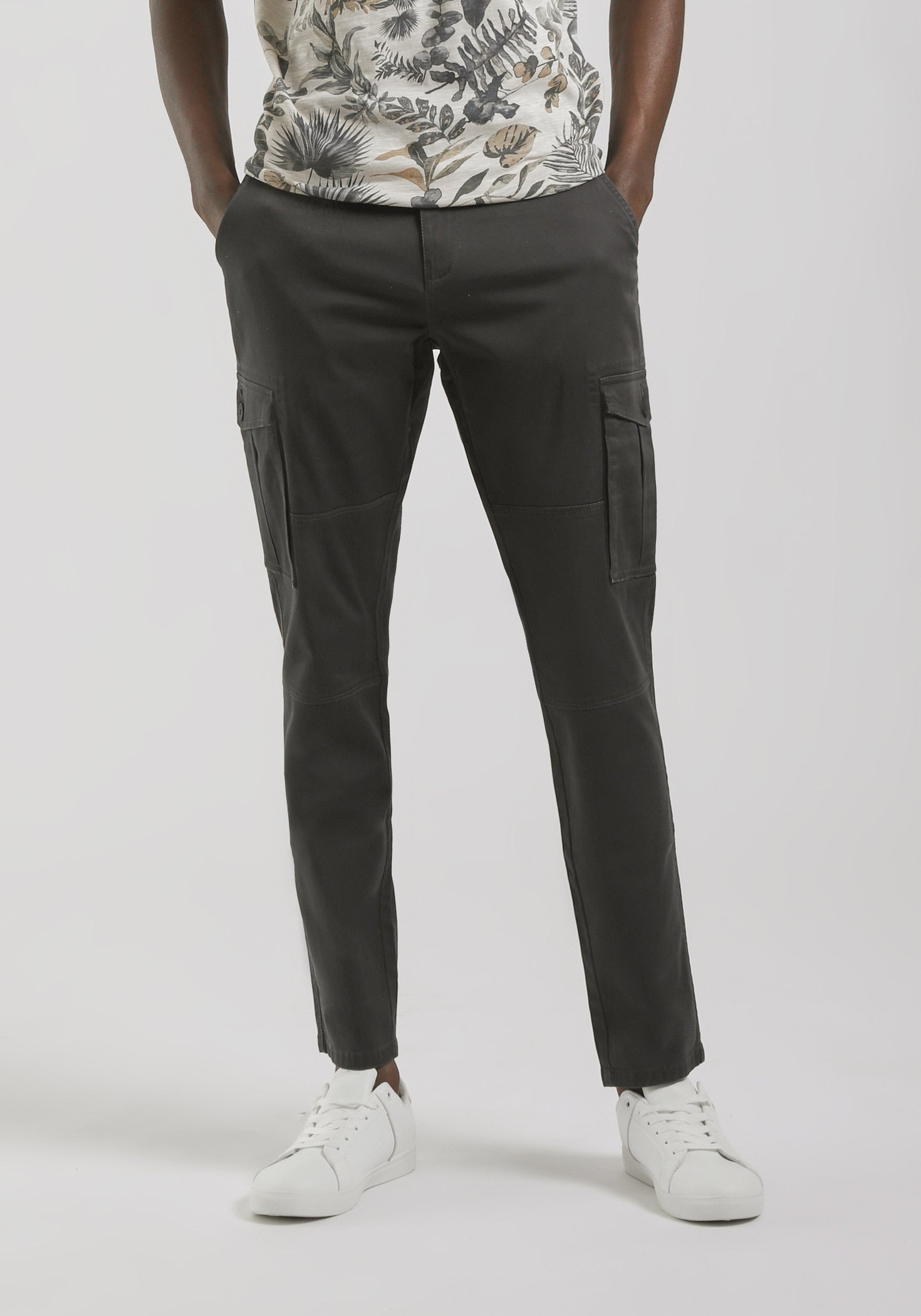 Pantaloni cargo in cotone|Colore:Grigio scuro