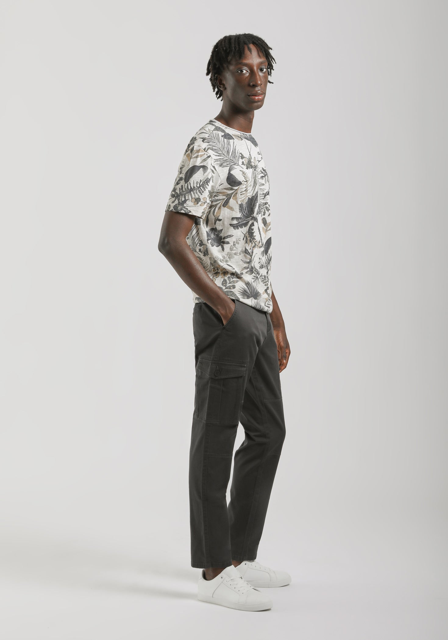 Pantaloni cargo in cotone|Colore:Grigio scuro