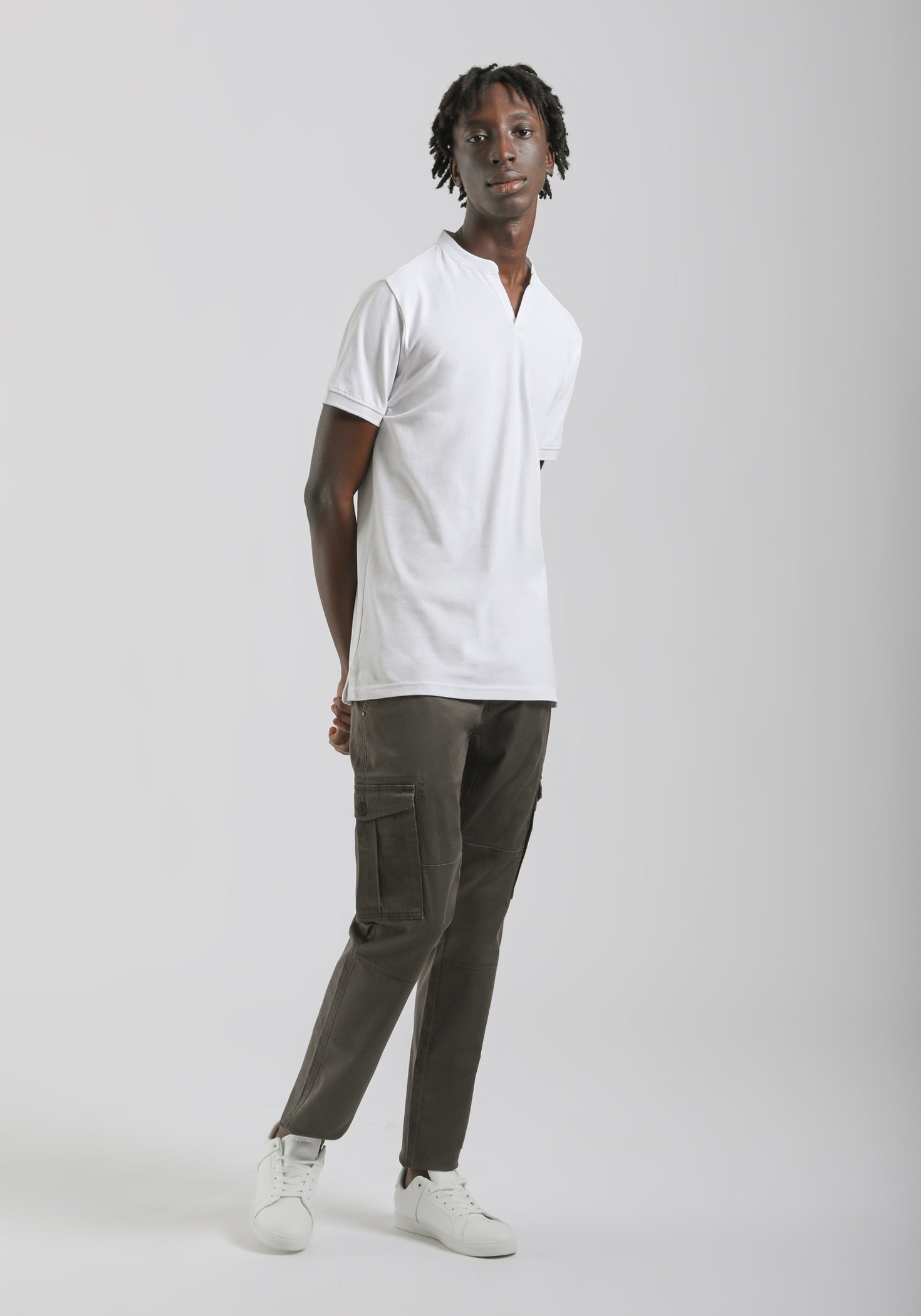 Pantaloni cargo in cotone|Colore:Verde scuro