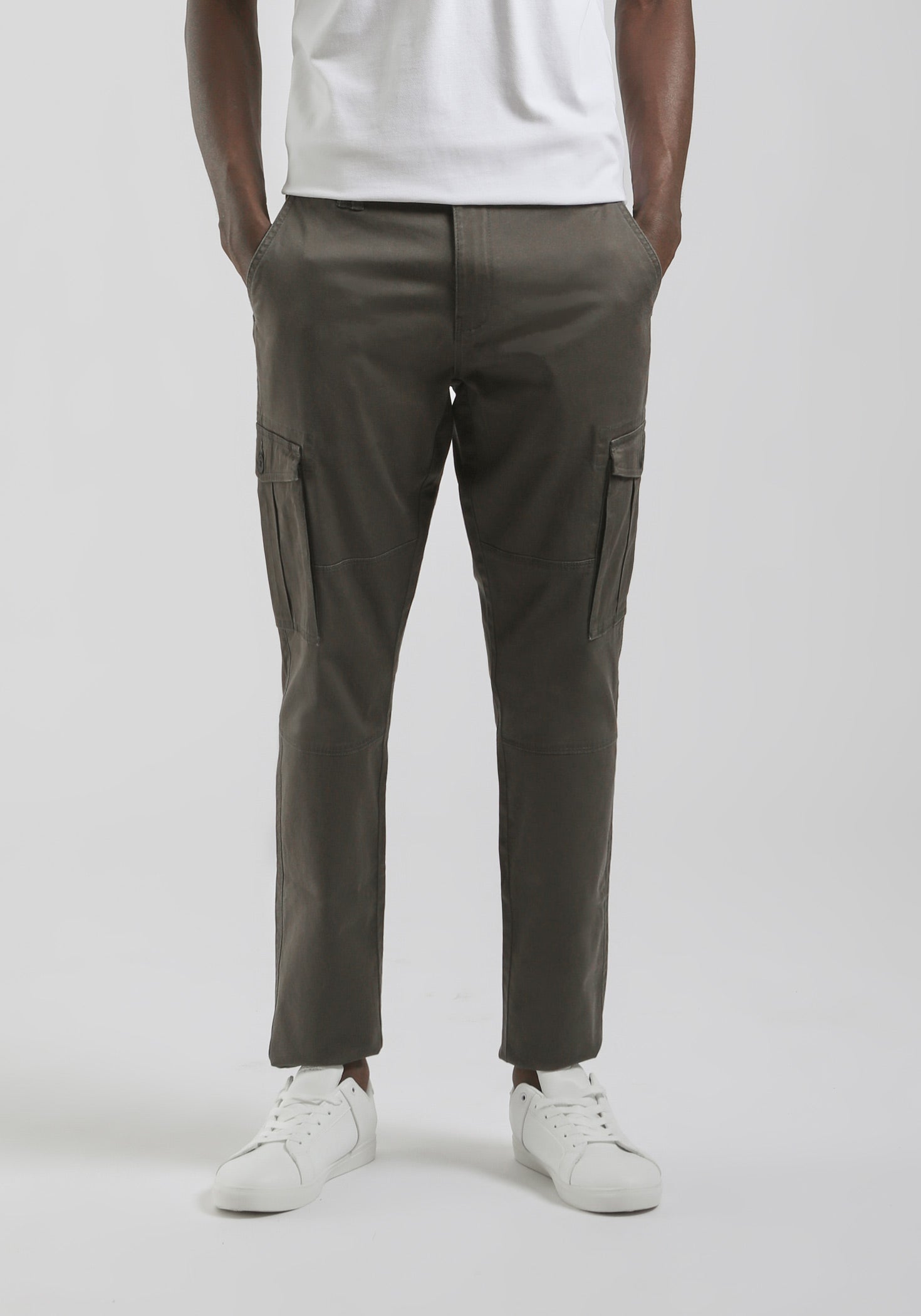 Pantaloni cargo in cotone|Colore:Verde scuro