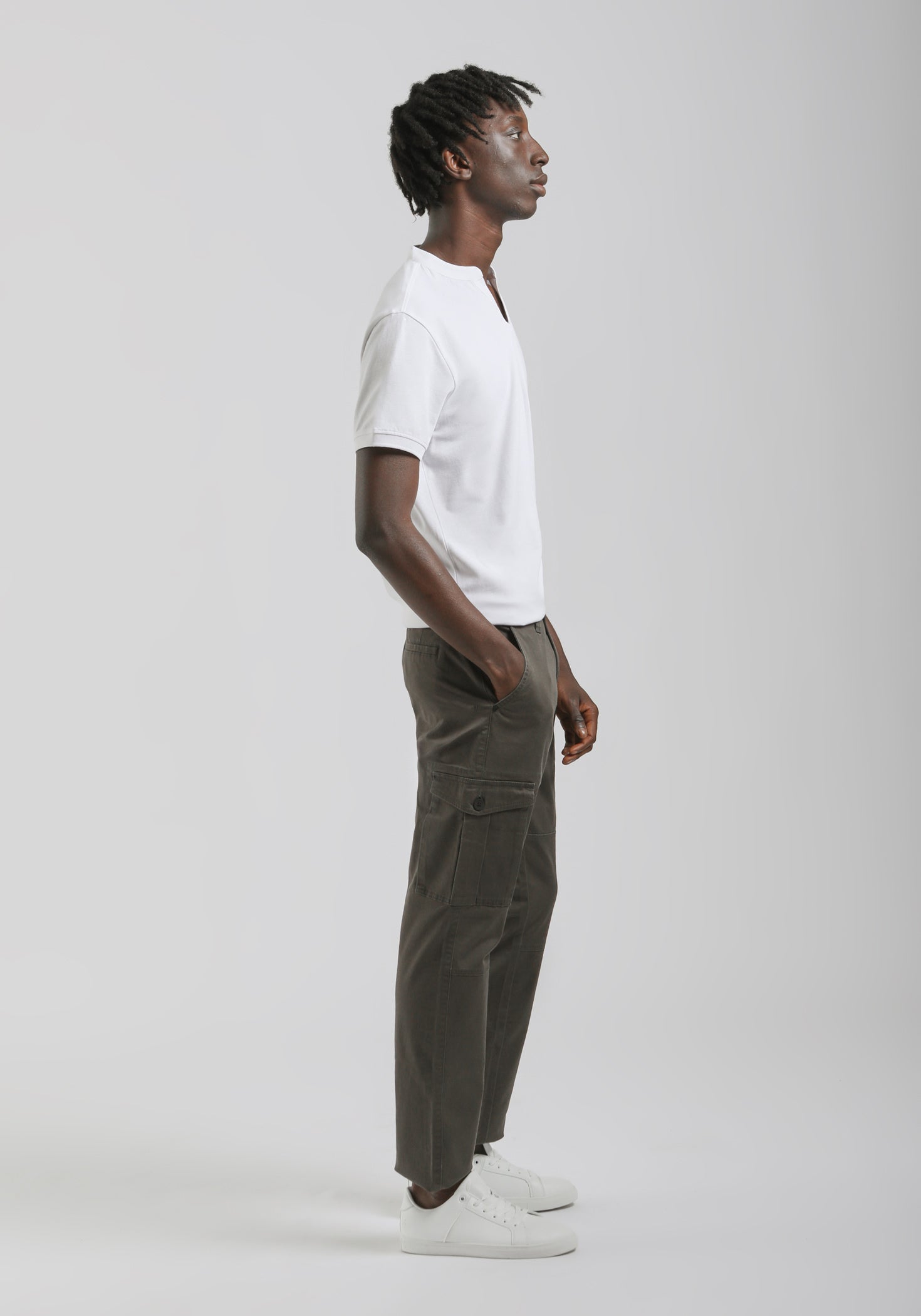Pantaloni cargo in cotone|Colore:Verde scuro