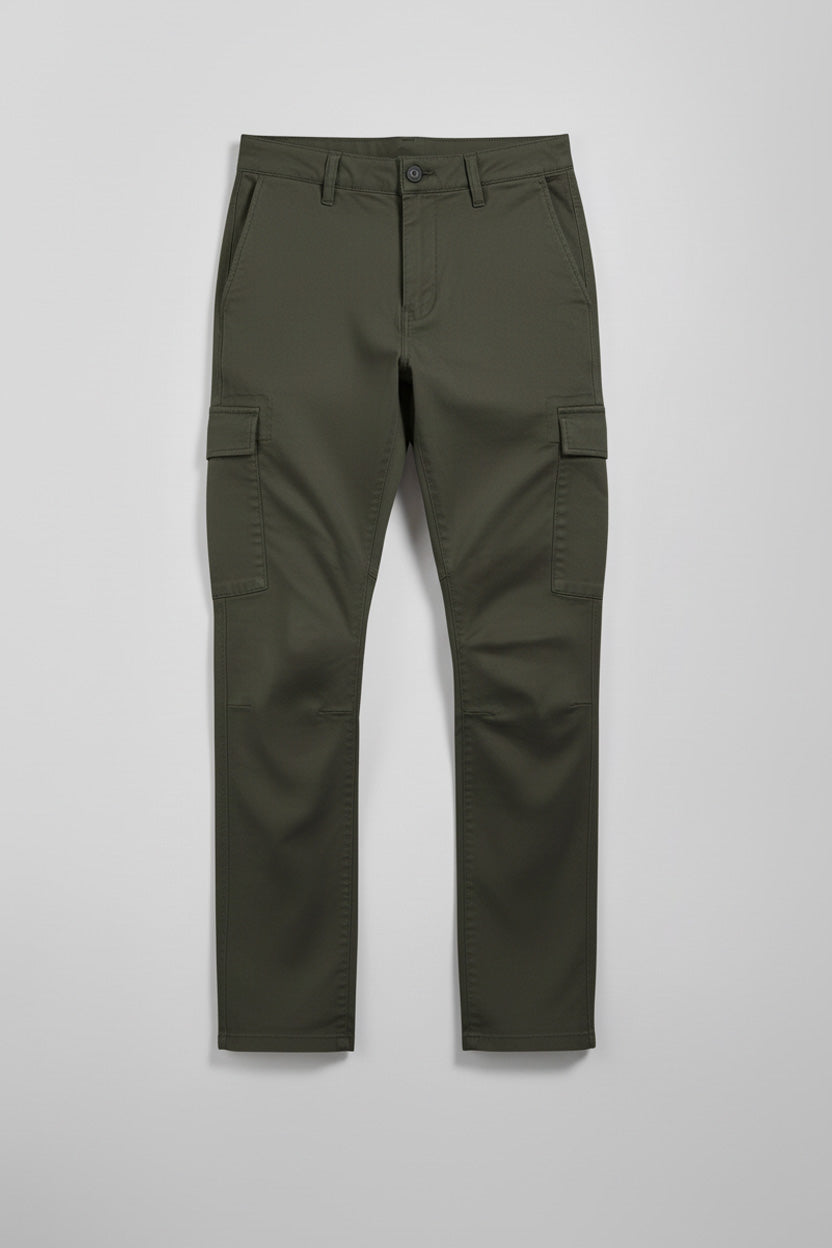 Pantaloni cargo in cotone|Colore:Verde scuro