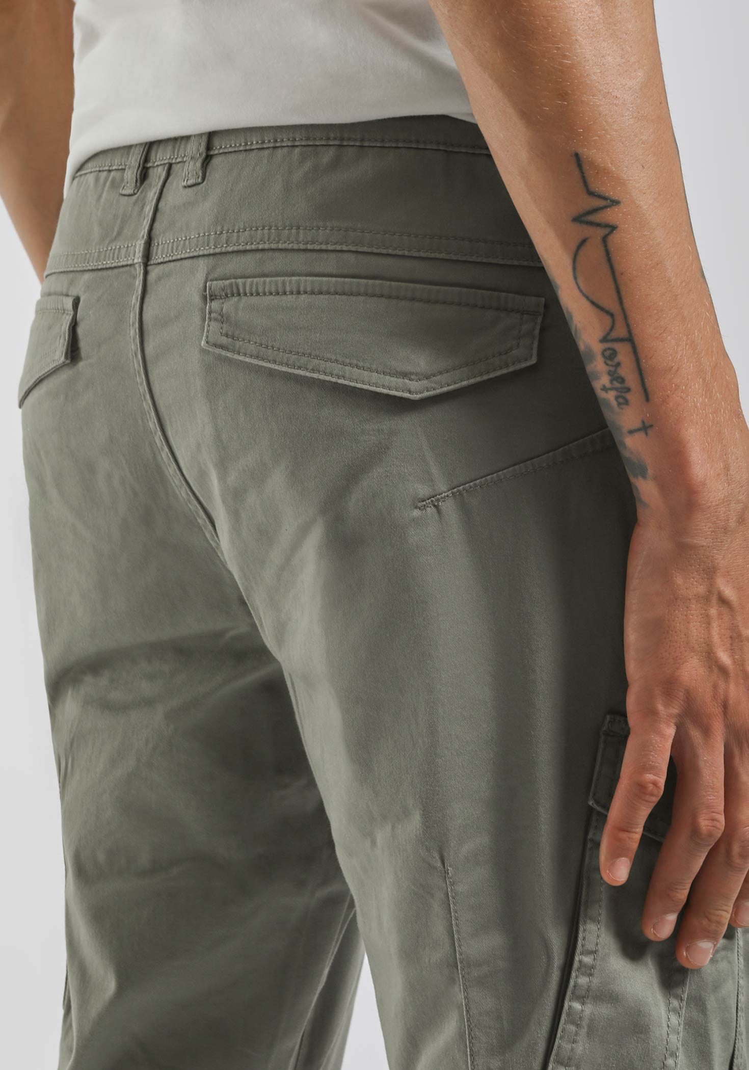 Pantaloni cargo in cotone|Colore:Salvia