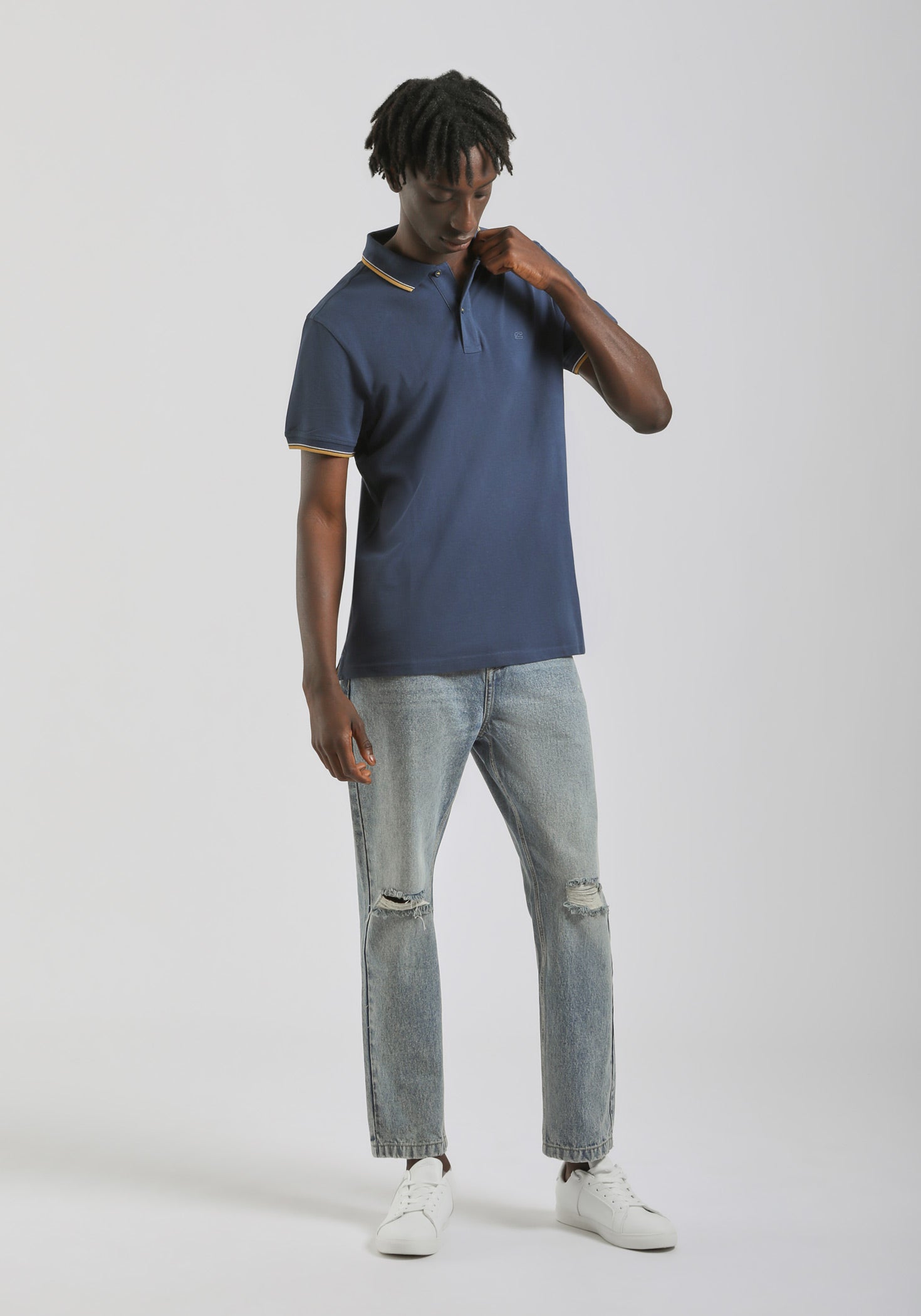 Polo 100% cotone|Colore:Jeans