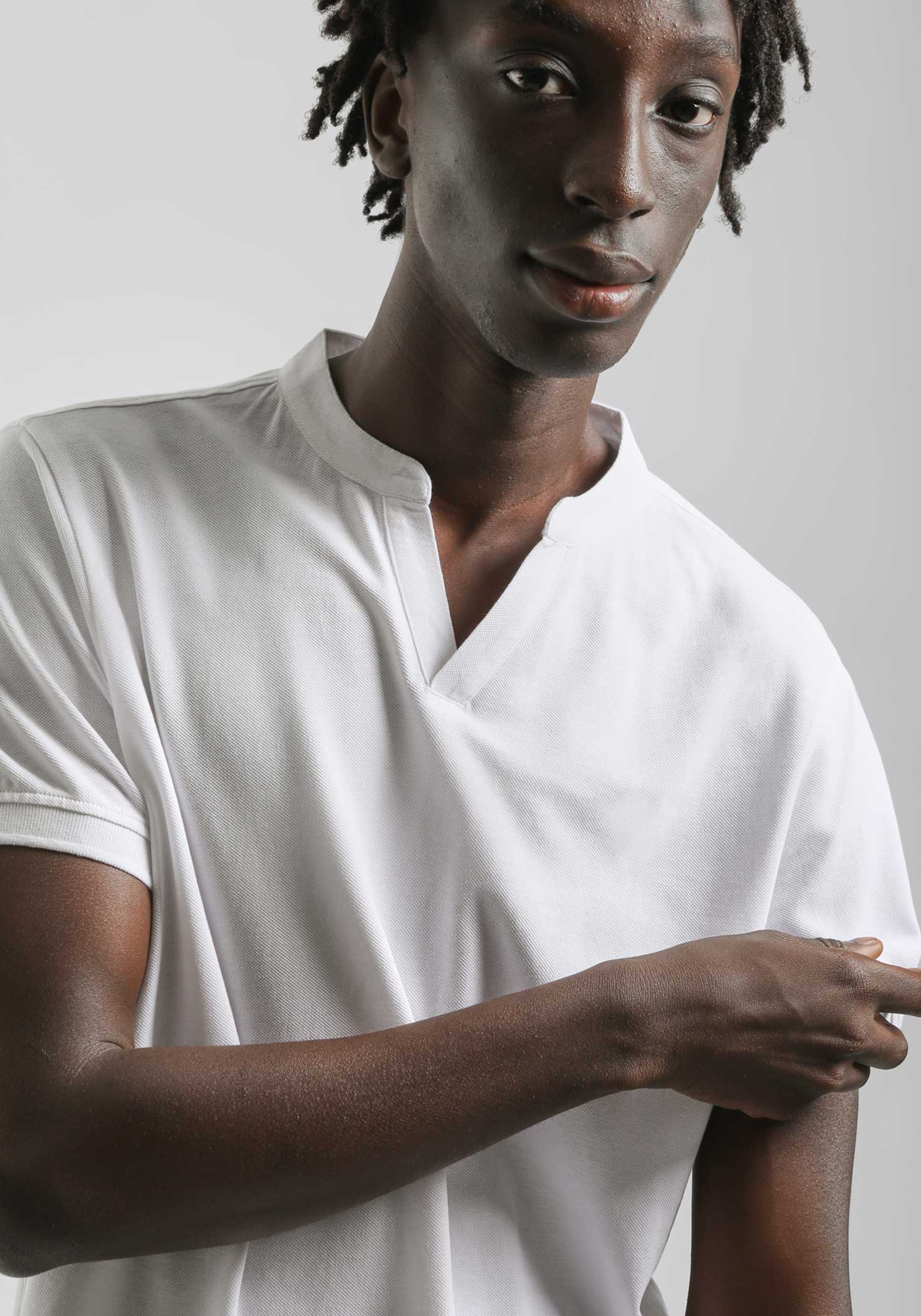 Polo coreana 100% cotone|Colore:Bianco