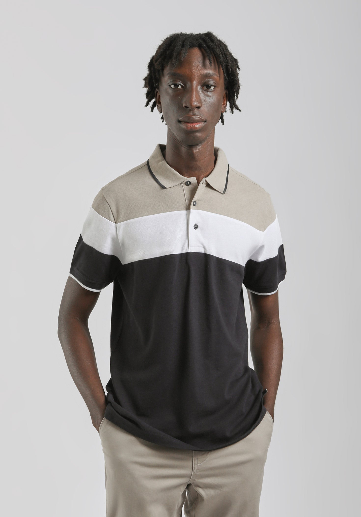 Polo colorblock|Colore:Beige