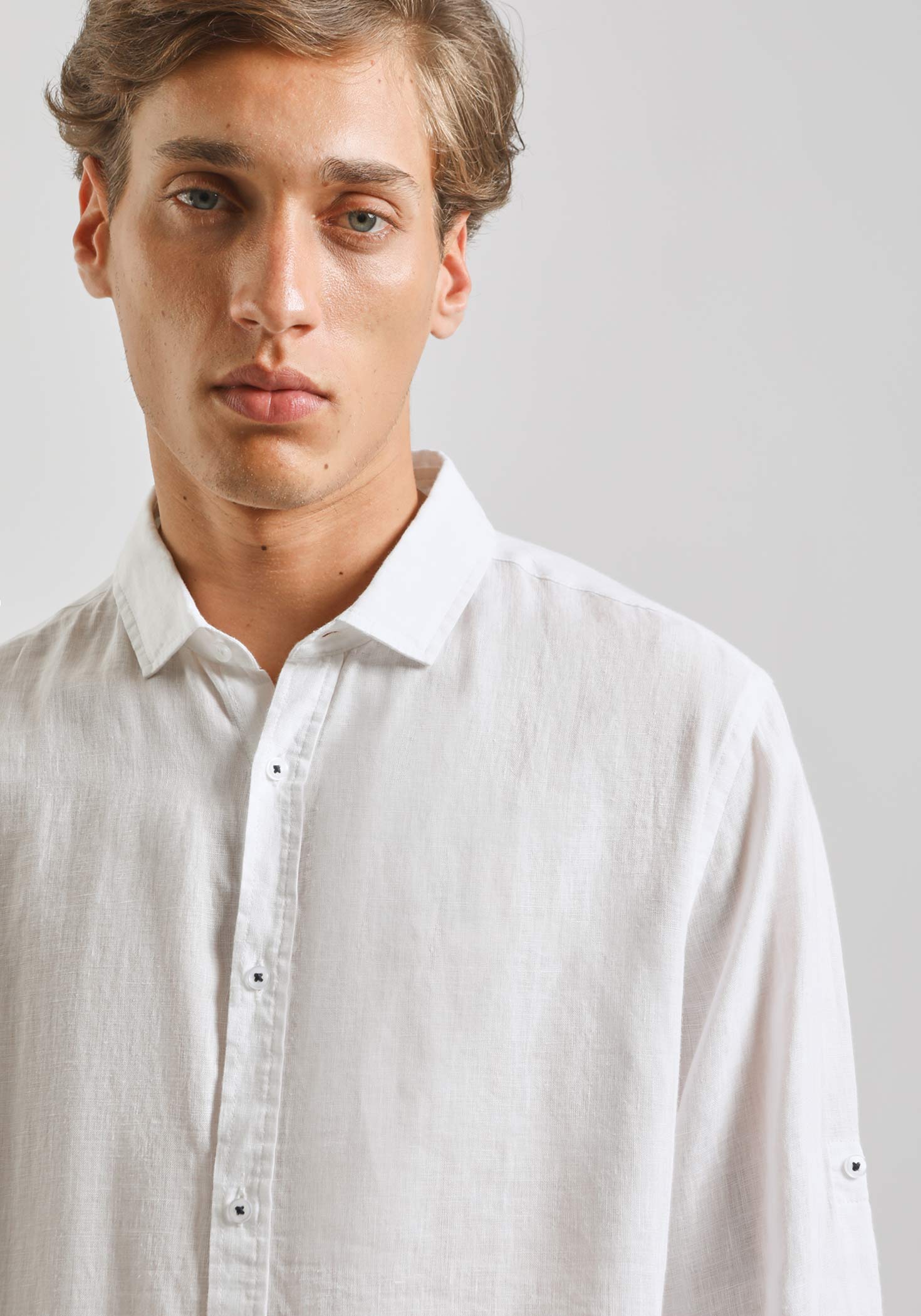Camicia 100% lino|Colore:Bianco