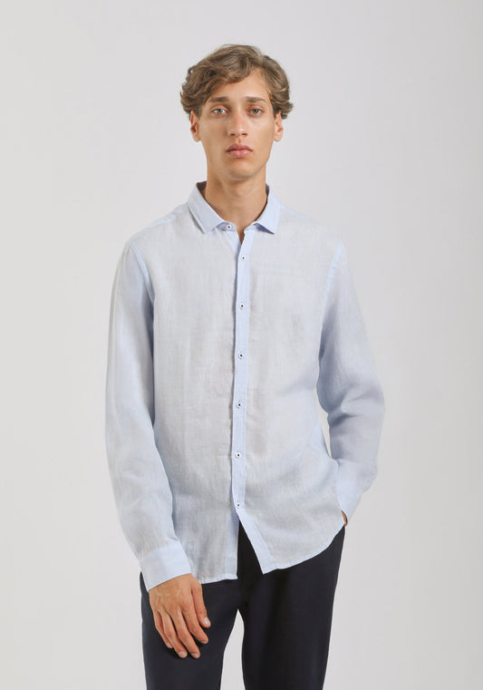 Camicia 100% lino|Colore:Cielo