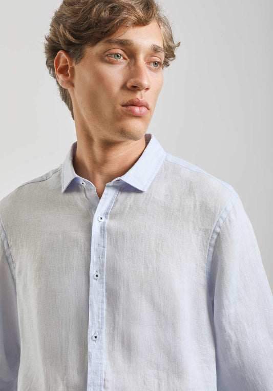 Camicia 100% lino|Colore:Cielo