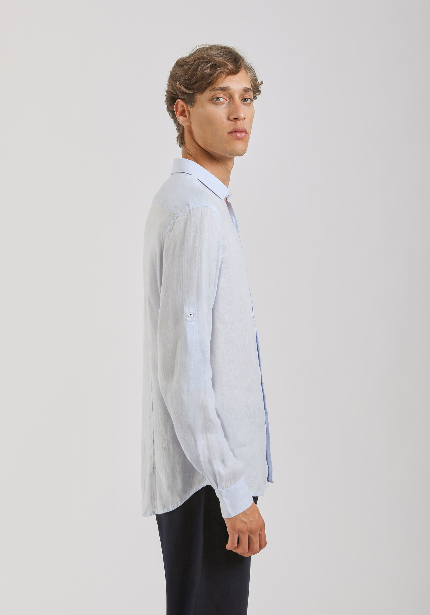 Camicia 100% lino|Colore:Cielo