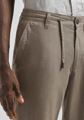 Pantaloni misto lino|Colore:Fango