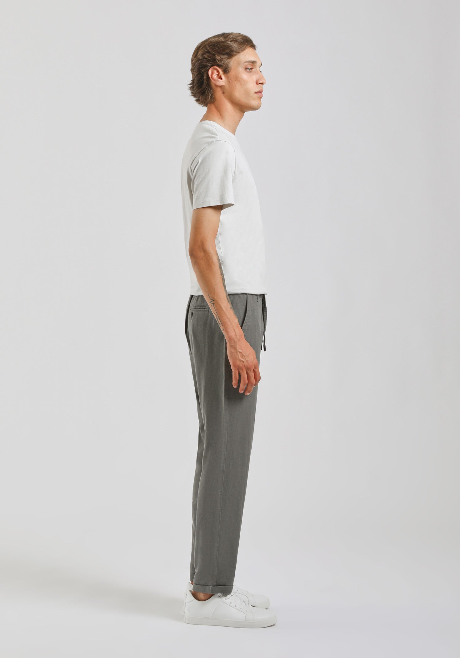 Pantaloni misto lino|Colore:Grigio