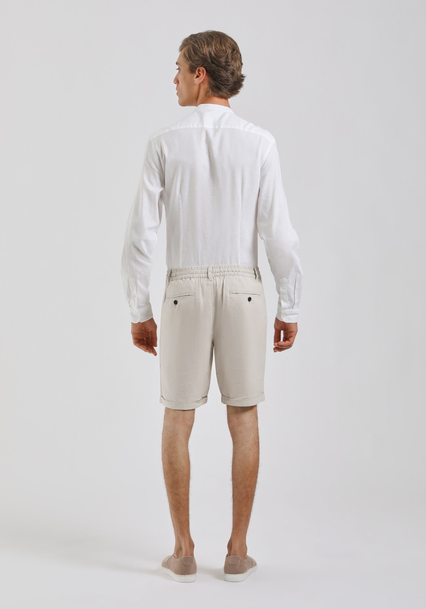 Bermuda misto lino|Colore:Beige chiaro