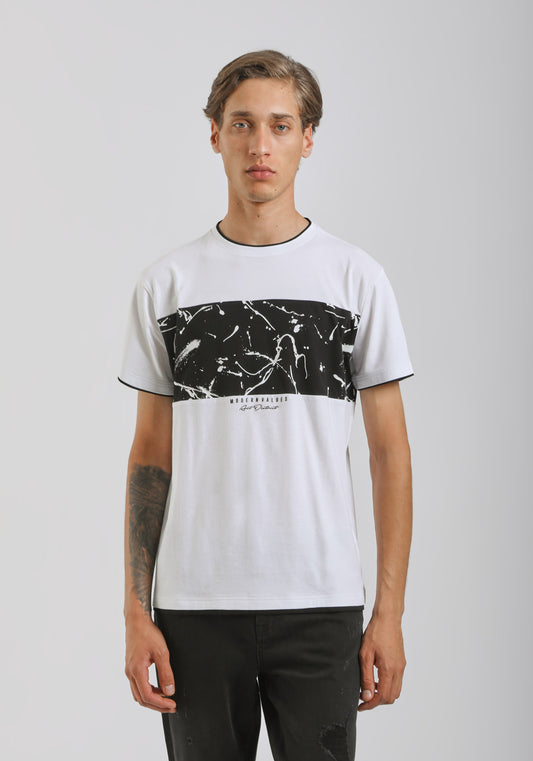 T-shirt colorblock|Colore:Bianco