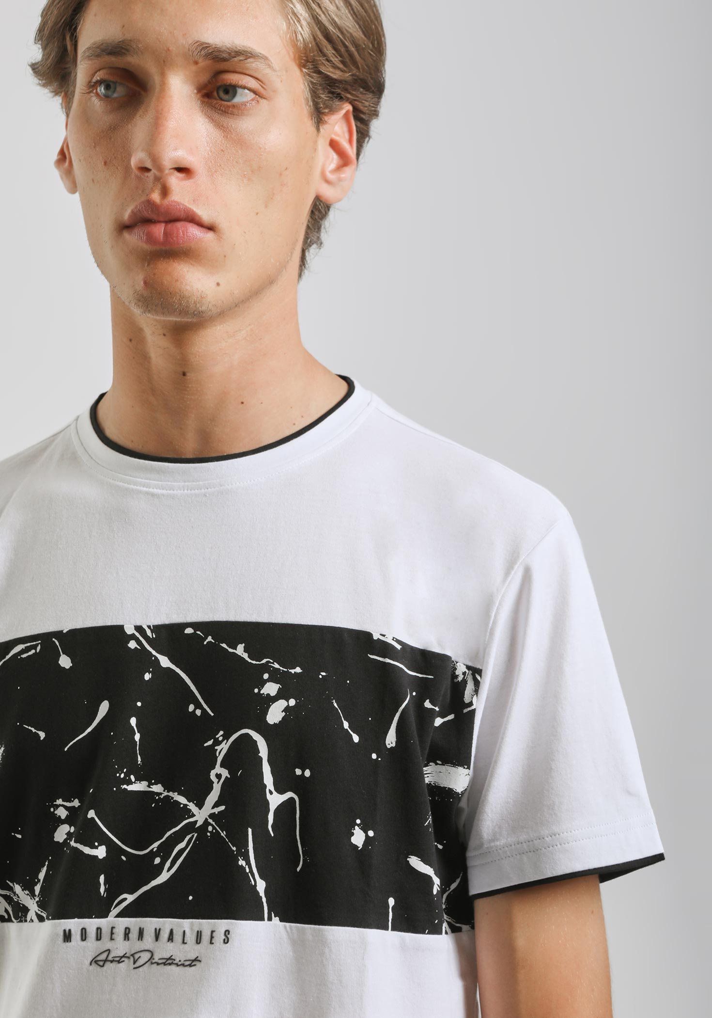 T-shirt colorblock|Colore:Bianco