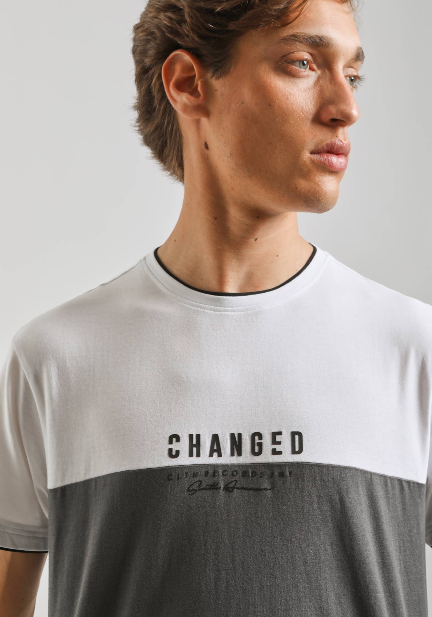 T-shirt colorblock|Colore:Grigio scuro