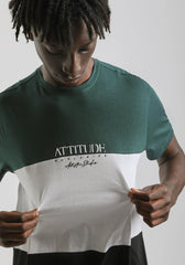 T-shirt colorblock|Colore:Petrolio