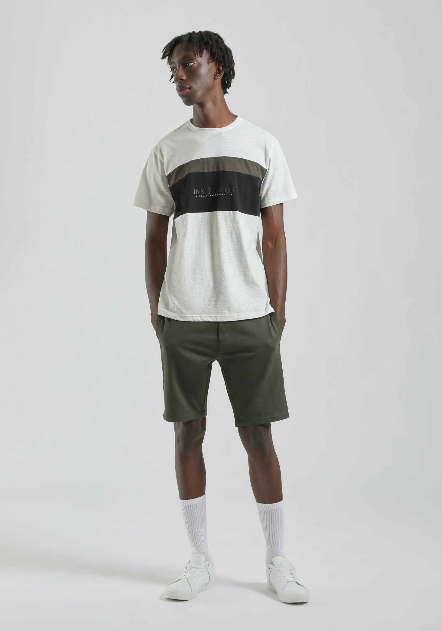 T-shirt colorblock|Colore:Off white