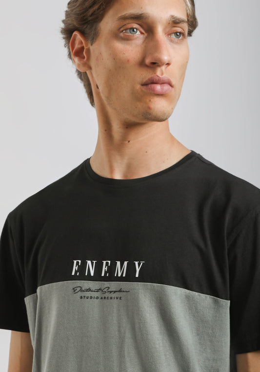 T-shirt colorblock|Colore:Verde