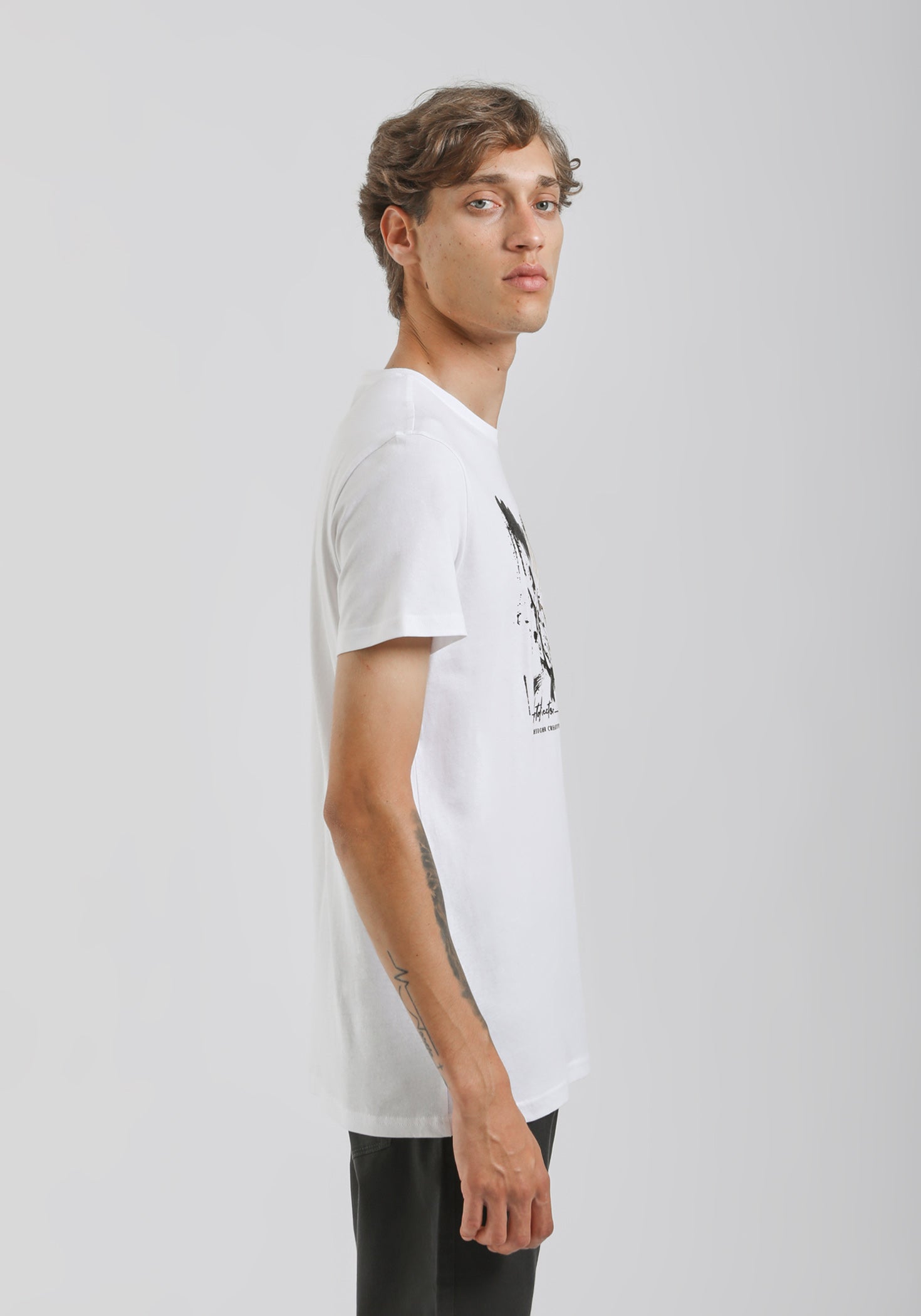 T-shirt 100% cotone con stampa|Colore:Bianco