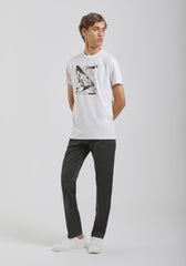 T-shirt 100% cotone con stampa|Colore:Bianco
