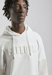 Felpa con cappuccio con stampa a rilievo|Colore:Off white