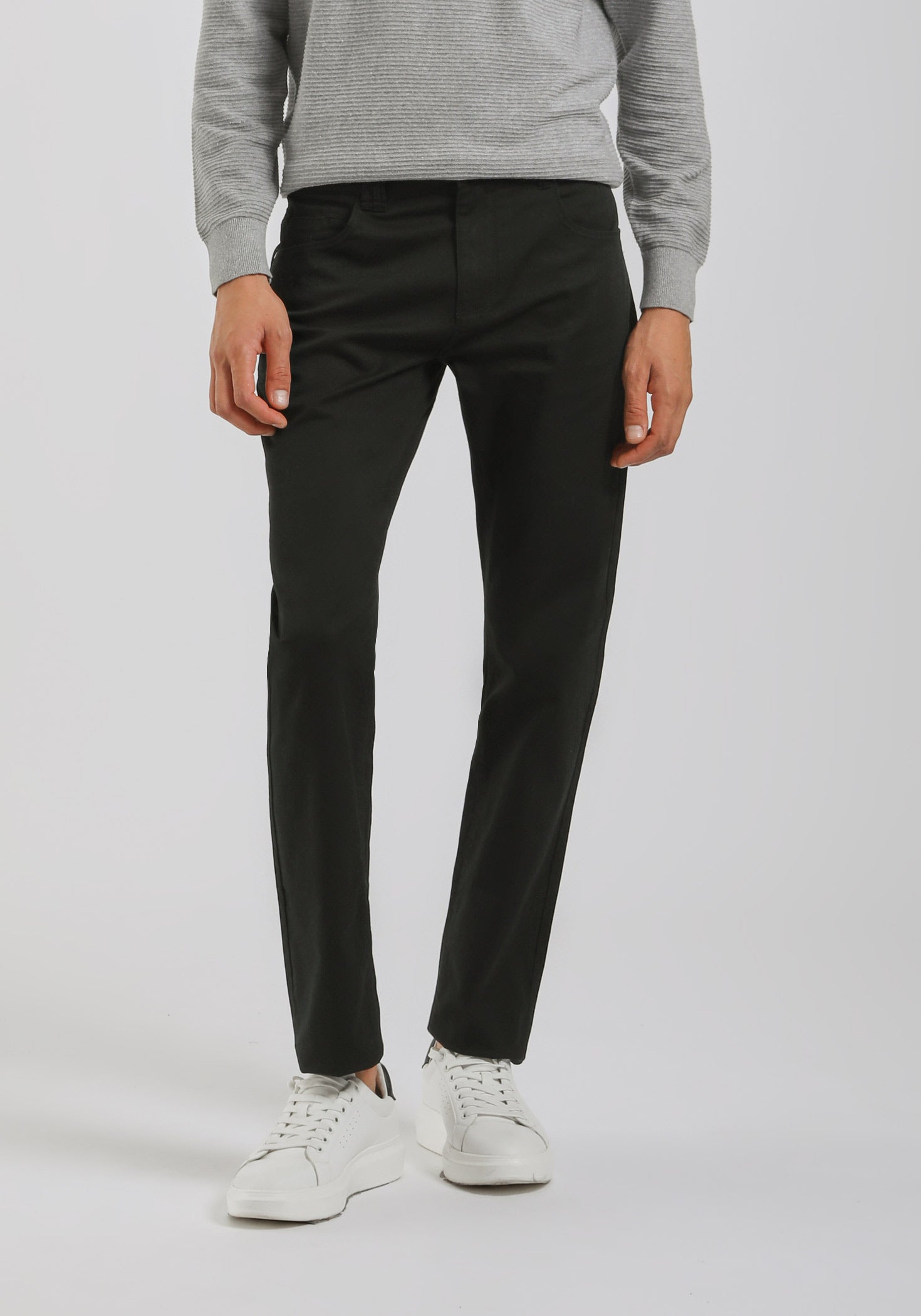 Pantaloni cinque tasche in cotone|Colore:Nero