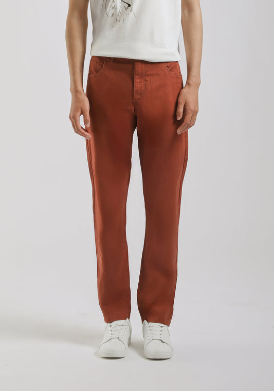 Pantaloni cinque tasche in cotone|Colore:Rame