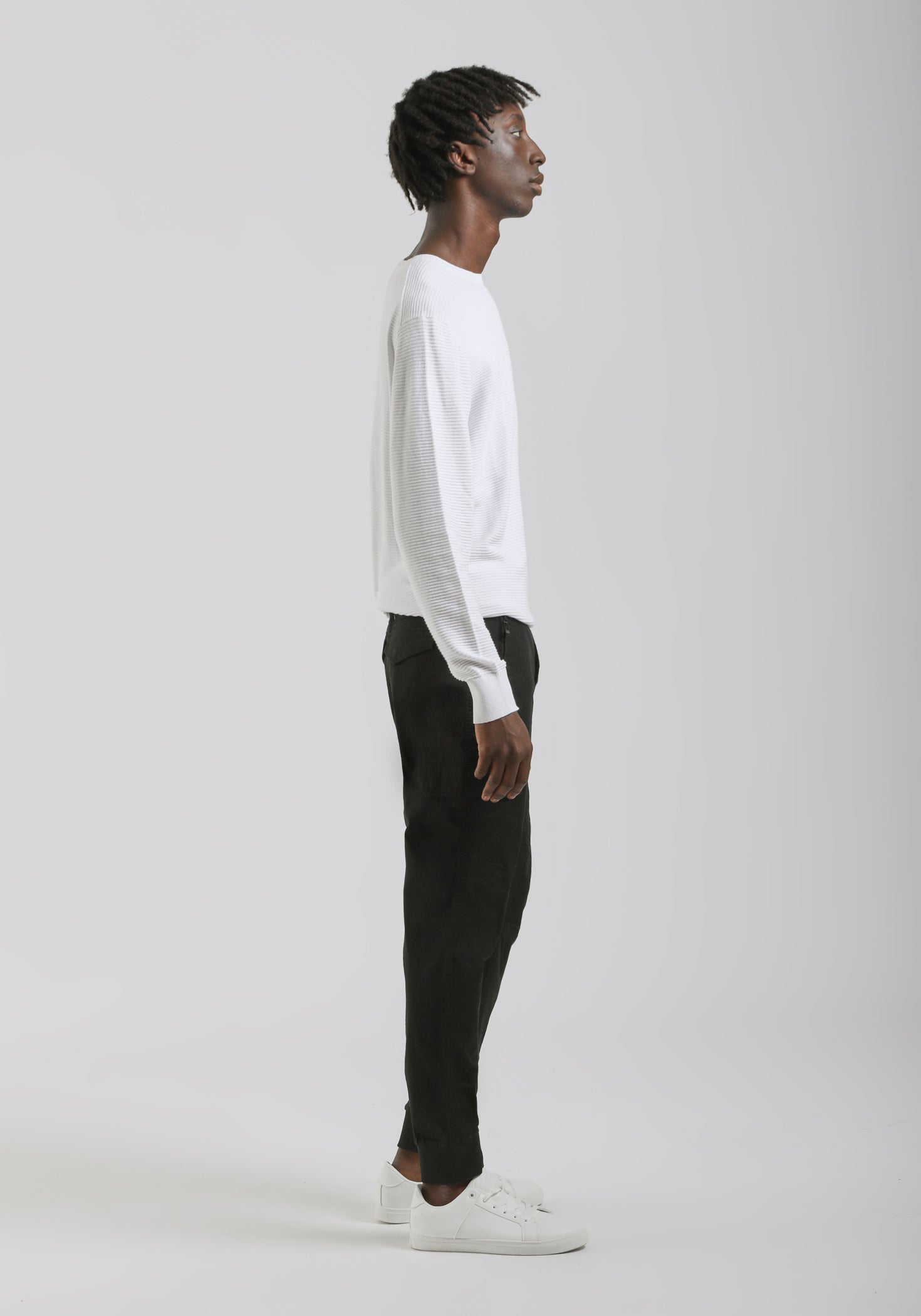 Pantaloni cargo con elastici alle caviglie|Colore:Nero