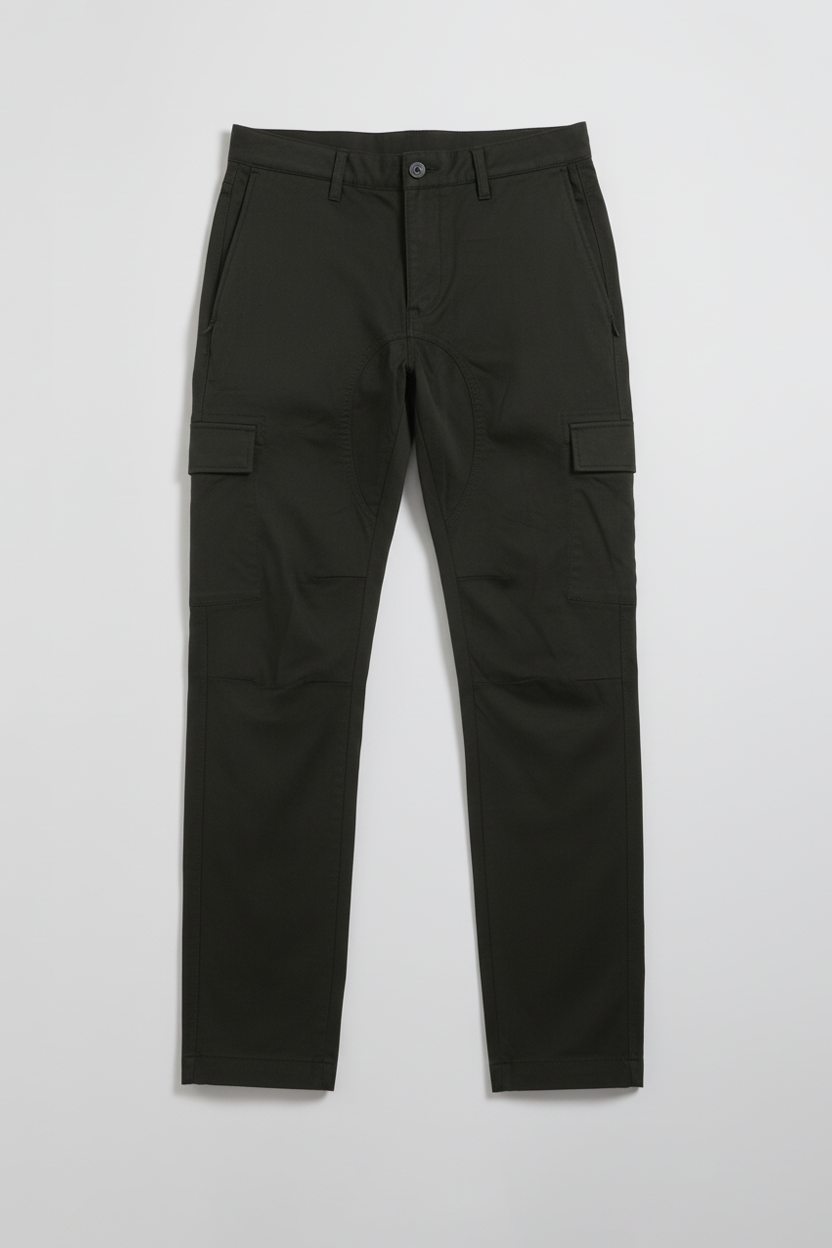 Pantaloni cargo con elastici alle caviglie|Colore:Nero