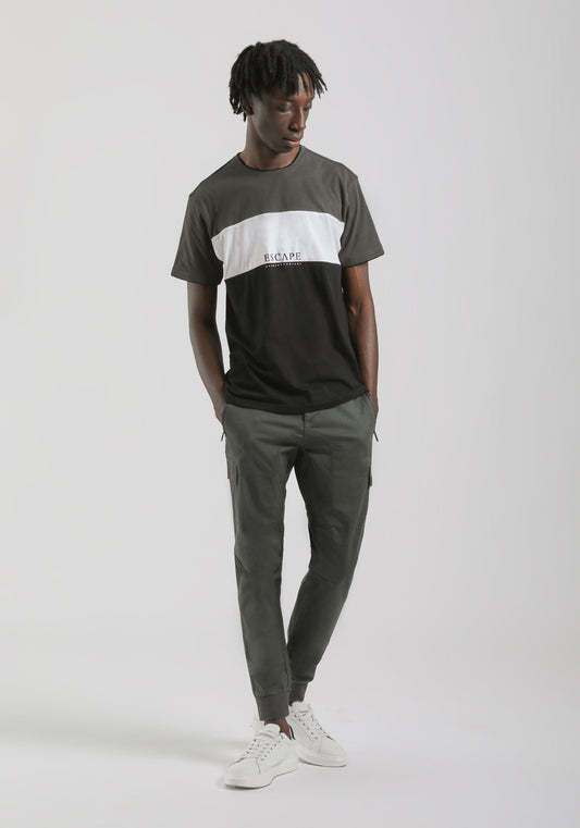 Pantaloni cargo con elastici alle caviglie|Colore:Verde scuro