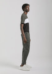 Pantaloni cargo con elastici alle caviglie|Colore:Verde scuro