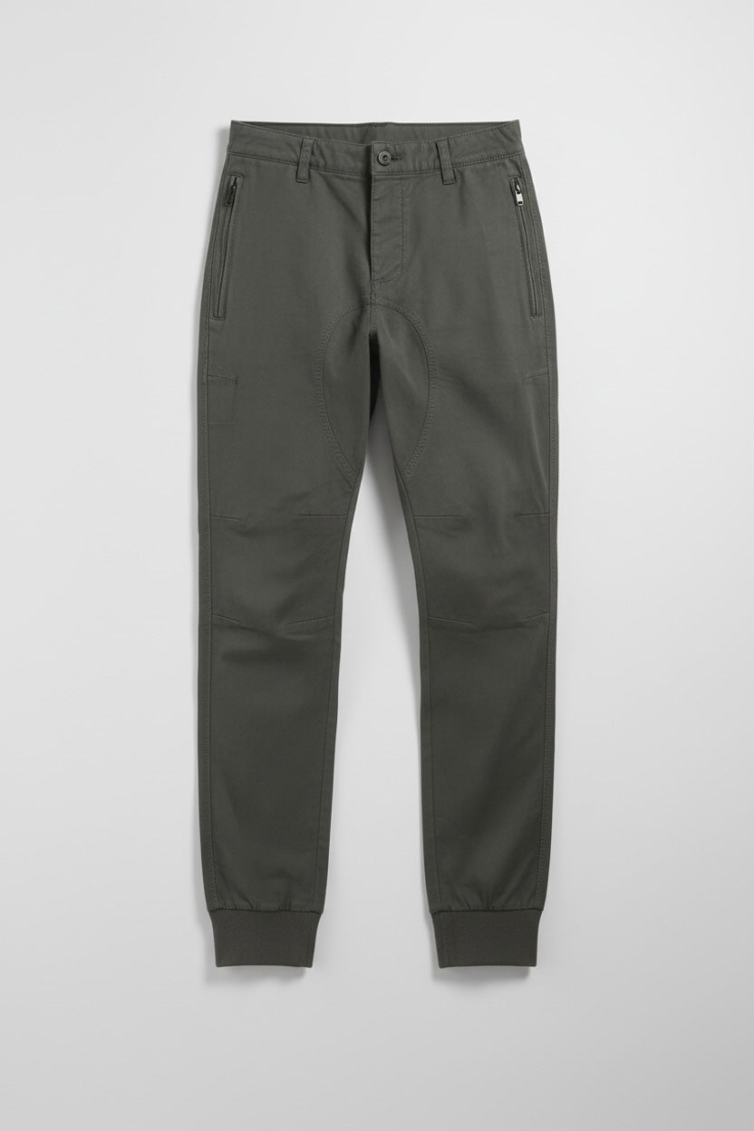 Pantaloni cargo con elastici alle caviglie|Colore:Verde scuro