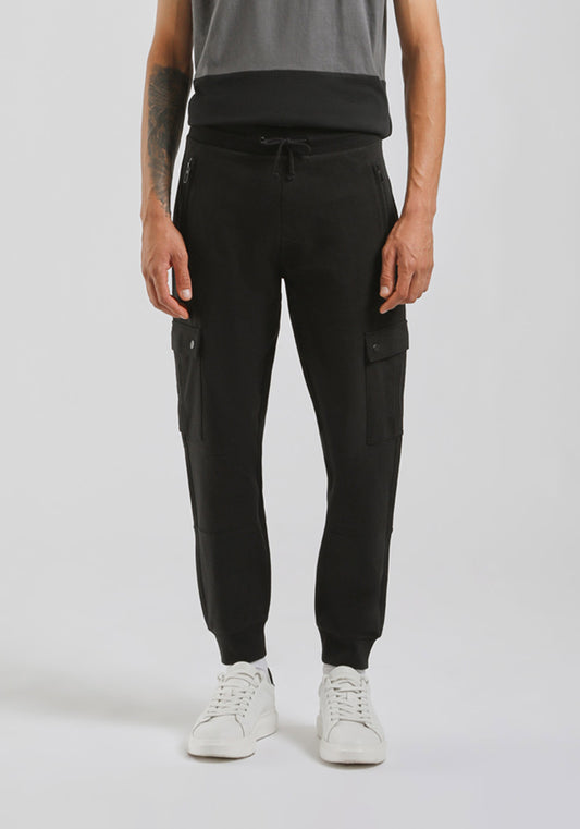 Jogger in felpa con tasconi|Colore:Nero