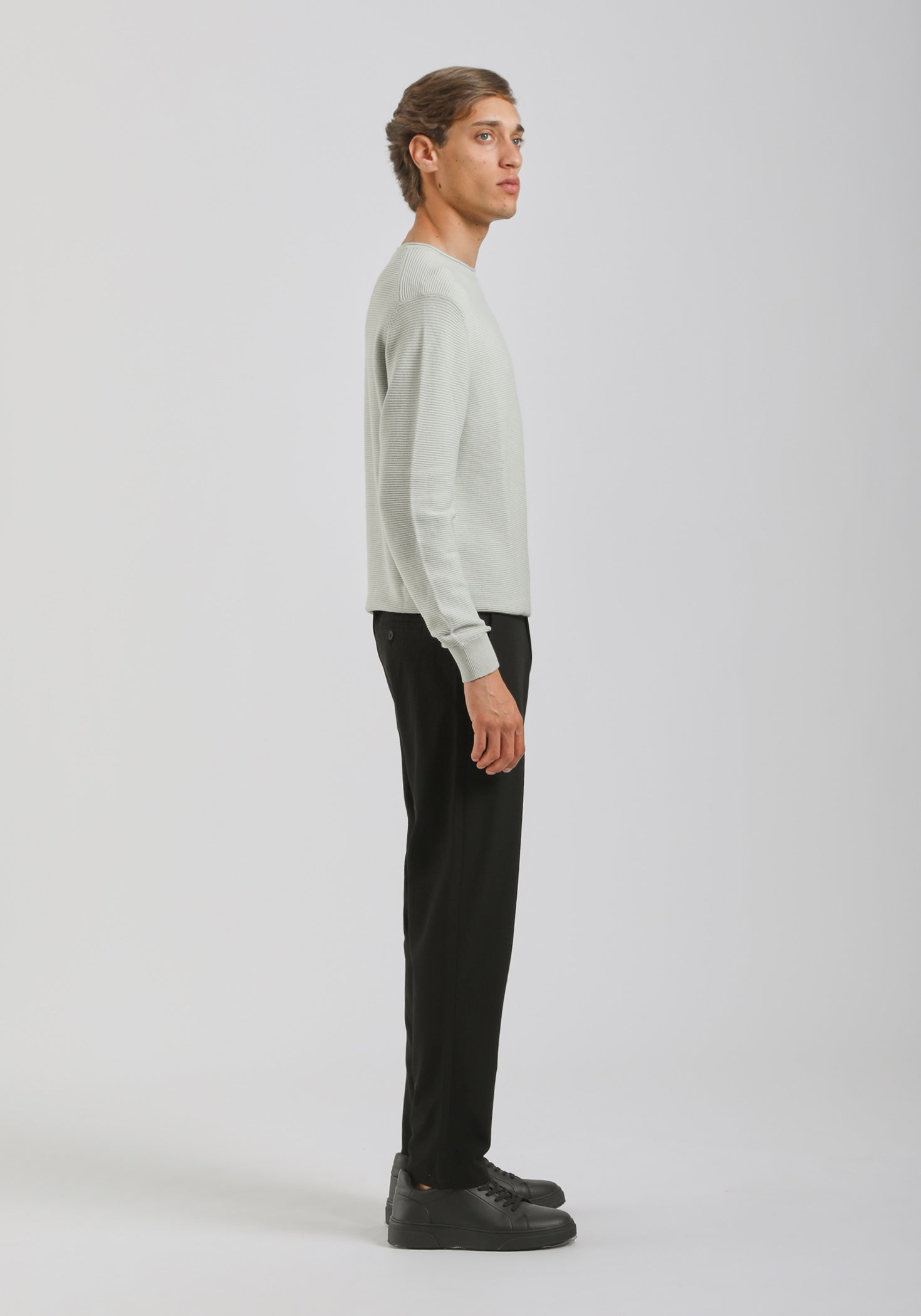 Pantaloni chino misto viscosa|Colore:Nero