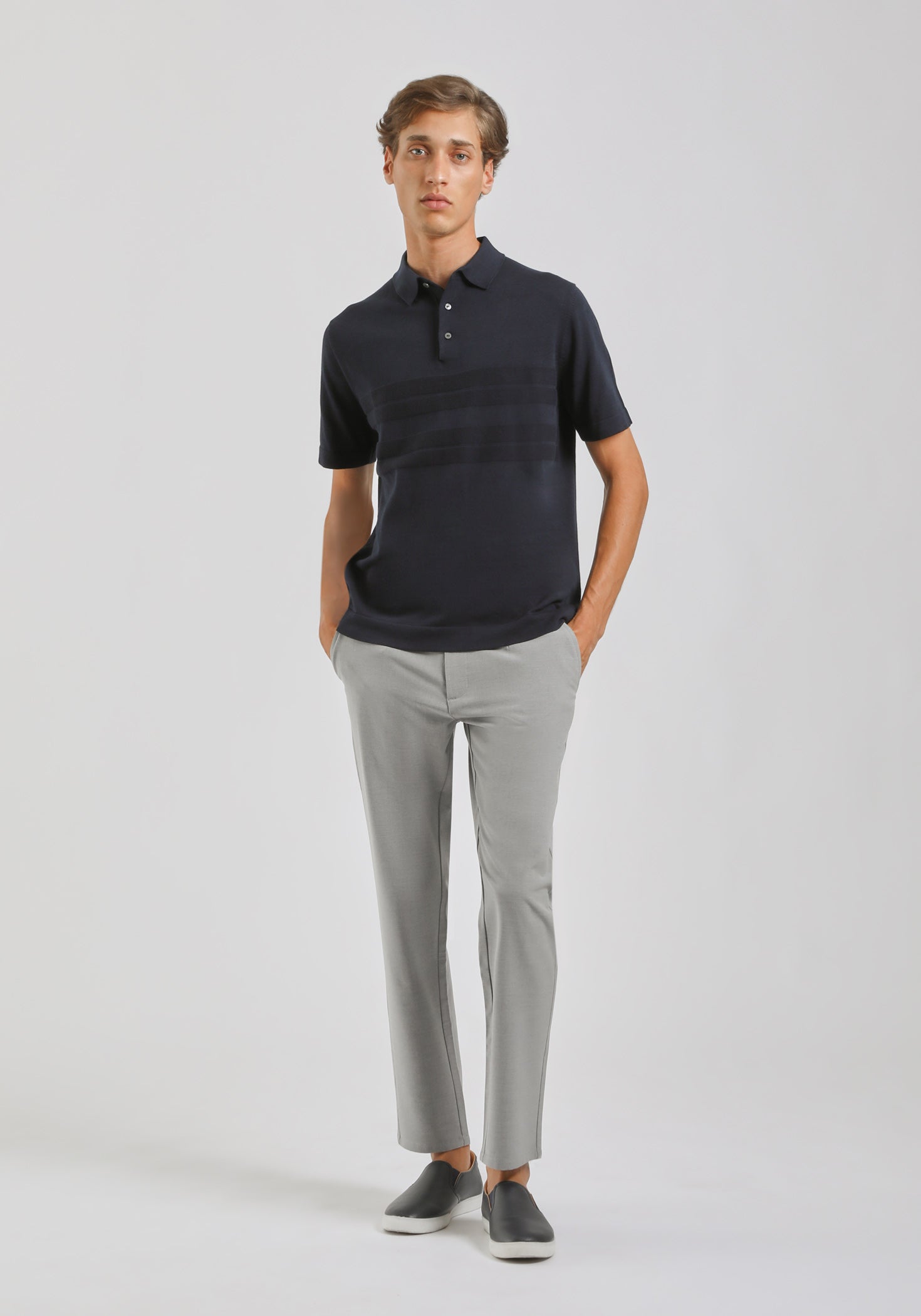 Pantaloni chino misto viscosa|Colore:Grigio