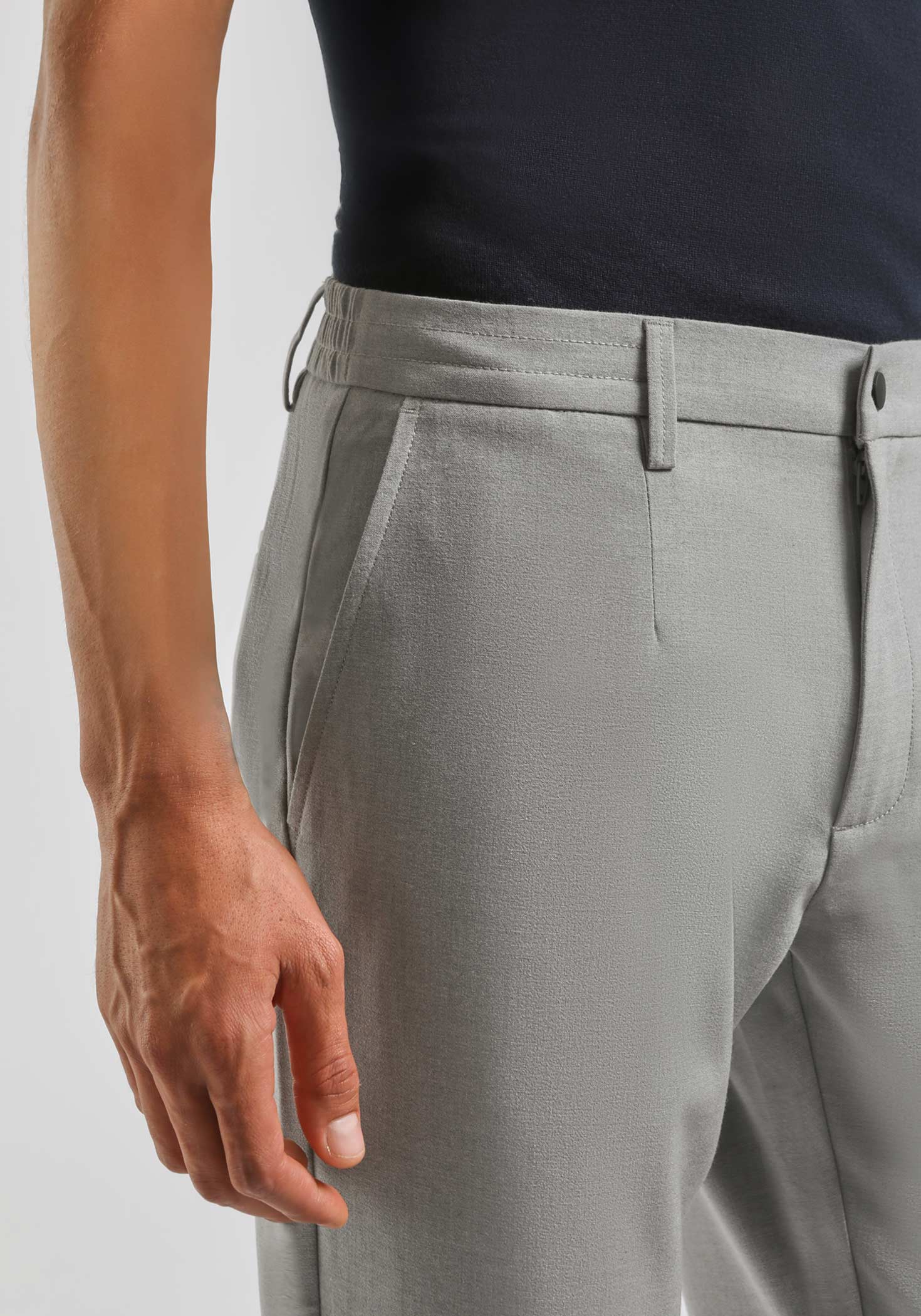 Pantaloni chino misto viscosa|Colore:Grigio