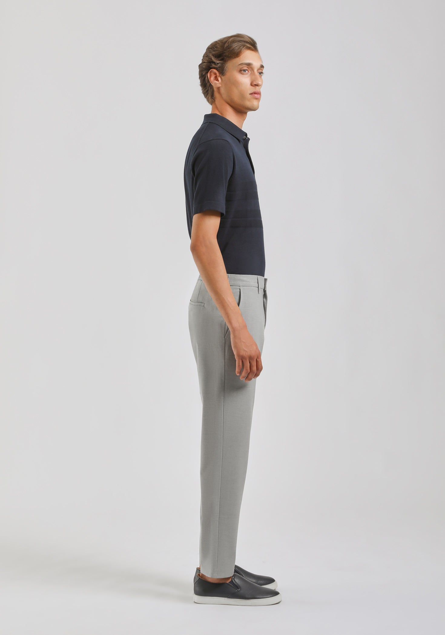 Pantaloni chino misto viscosa|Colore:Grigio
