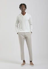 Pantaloni chino misto viscosa|Colore:Sabbia