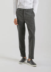 Pantaloni chino con fantasia a quadri|Colore:Blue